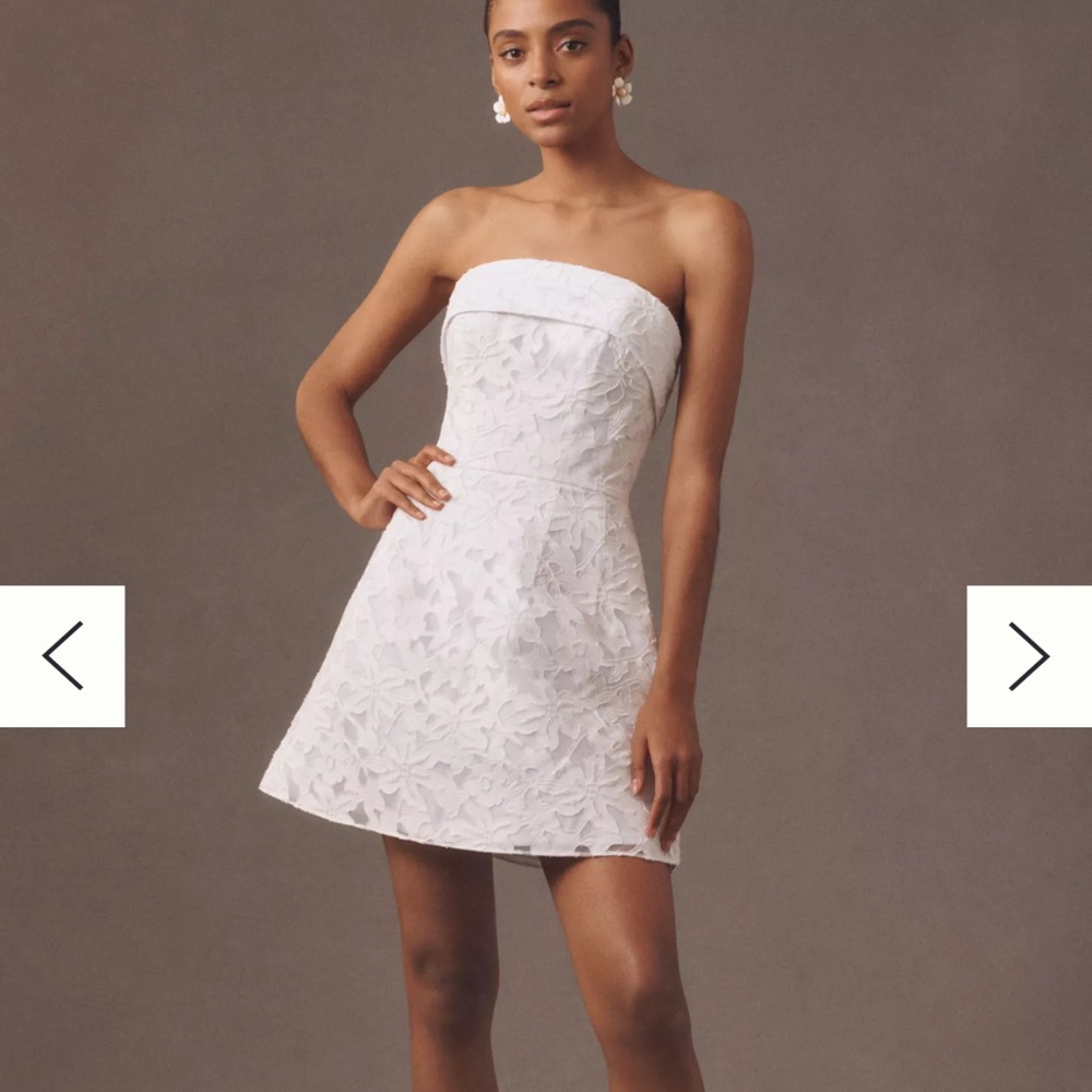 Anne Barge P.S. I Love You Strapless Jacquard A-Line Mini Dress - Anthropologie